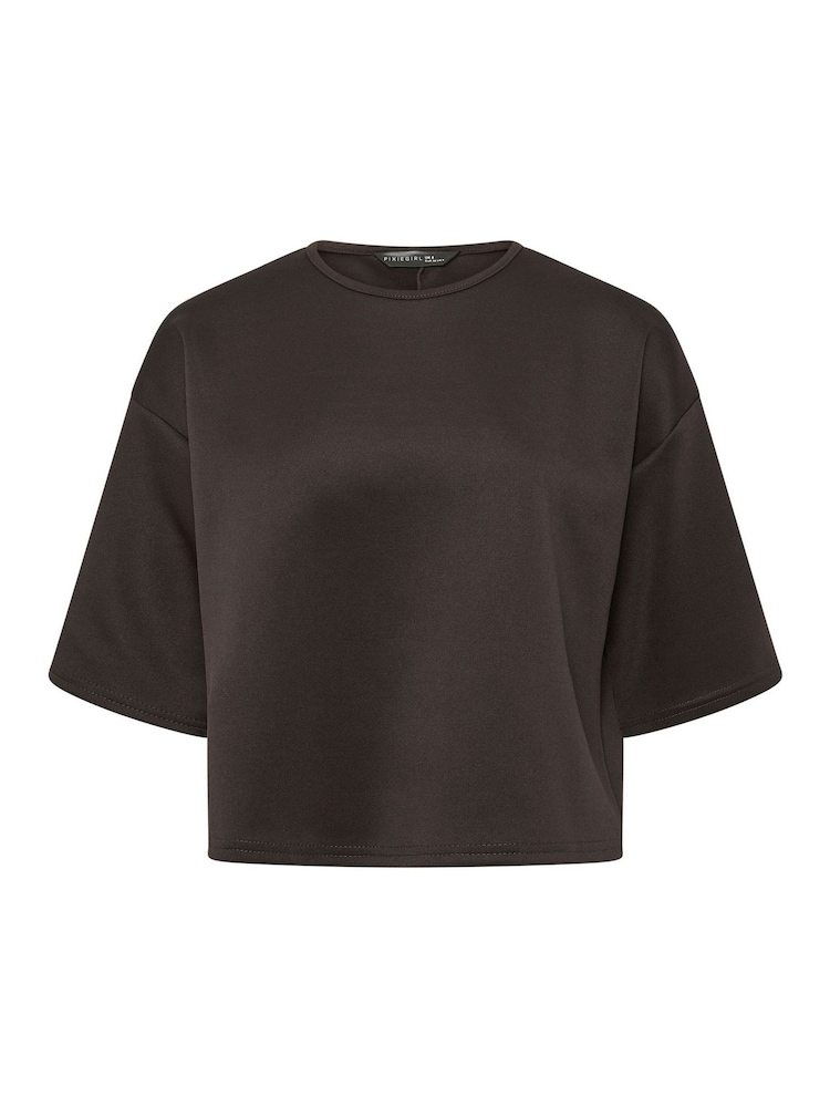 PixieGirl Petite Brown Boxy T-Shirt - Image 5 of 5