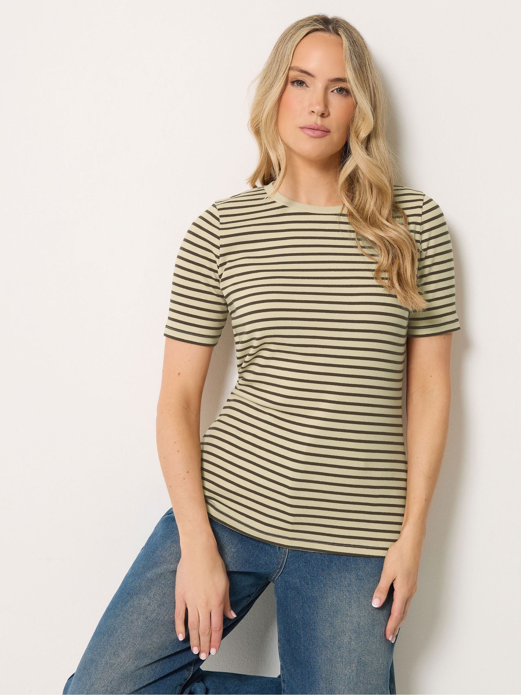Long Tall Sally Women's Multicolor Tall Stripe Ribbed T-Shirt | Size: 20 - Image 2