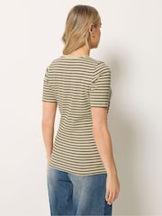 Long Tall Sally Brown Stripe Scoop Neck T-Shirt - Image 3 of 5