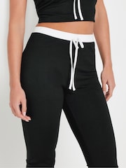 PixieGirl Petite Black Contrast Waistband Flared Leggings - Image 5 of 6