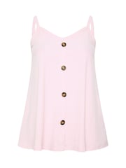 Yours Curve Pink Ribbed Swing Buttoned Cami - Image 5 of 6
