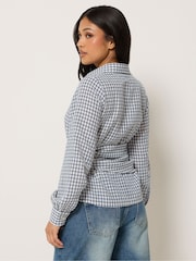 PixieGirl Petite Blue Check Bandana Shirt - Image 3 of 5