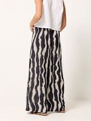 PixieGirl Petite Black Blurred Zebra Print Wide Leg Trousers - Image 3 of 5