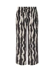 PixieGirl Petite Black Blurred Zebra Print Wide Leg Trousers - Image 5 of 5