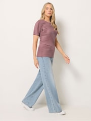 Long Tall Sally Pink Stripe Scoop Neck T-Shirt - Image 3 of 5
