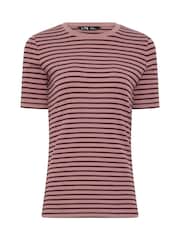 Long Tall Sally Pink Stripe Scoop Neck T-Shirt - Image 5 of 5