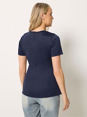 Long Tall Sally Blue Peplum Top - Image 3 of 5