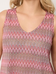 Yours Curve Pink Zig Zag Print Vest - Image 4 of 5