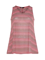 Yours Curve Pink Zig Zag Print Vest - Image 5 of 5