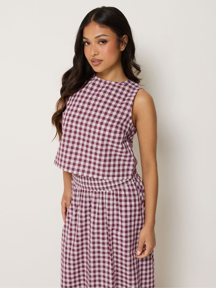 PixieGirl Petite Red Gingham Shell Top - Image 1 of 5