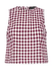 PixieGirl Petite Red Gingham Shell Top - Image 5 of 5