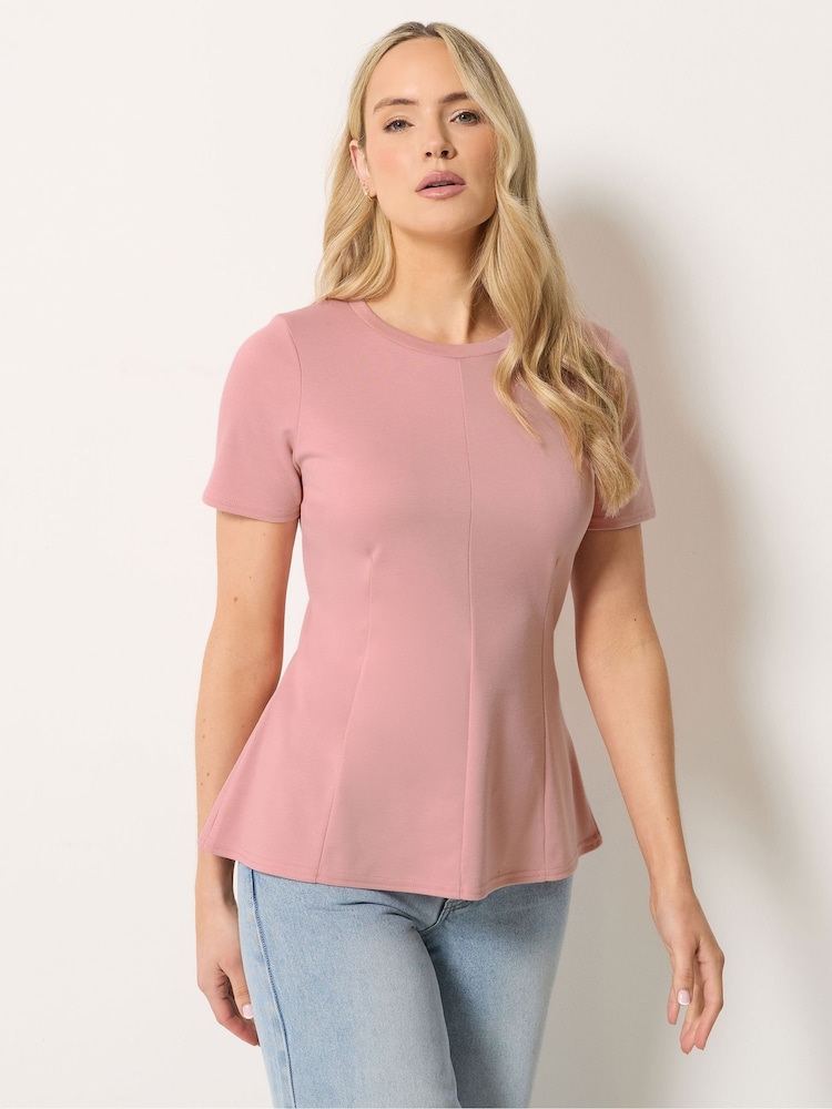 Long Tall Sally Pink Peplum Top - Image 1 of 5 Long Tall Sally Pink Peplum Top - Image 1 of 5