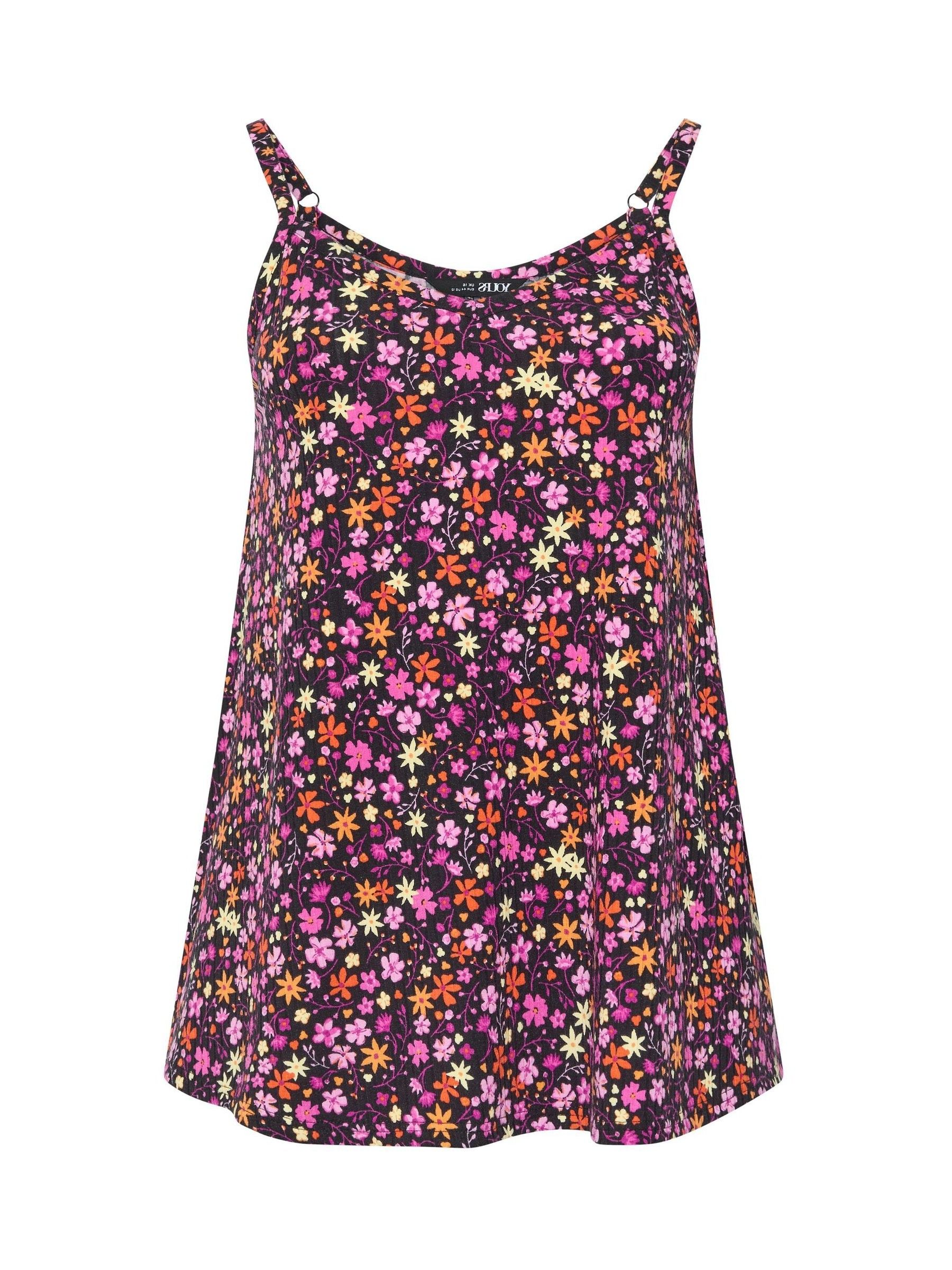 Buy Yours Curve Black Ribbed Swing Cami from Next USA