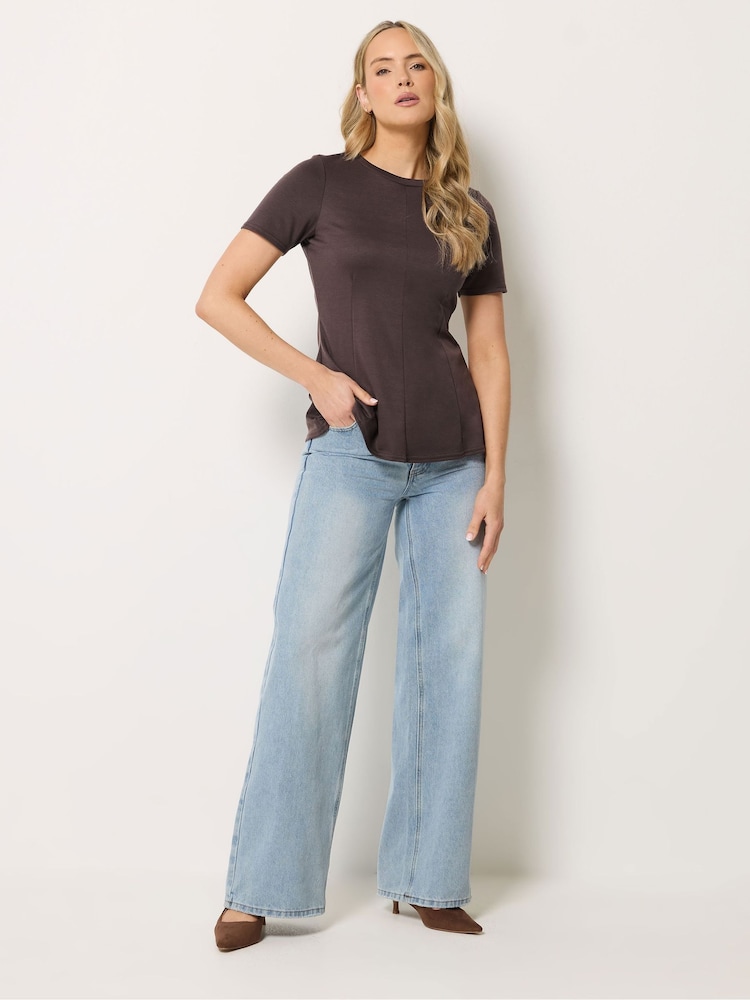 Long Tall Sally Brown Peplum Top - Image 2 of 5 Long Tall Sally Brown Peplum Top - Image 2 of 5