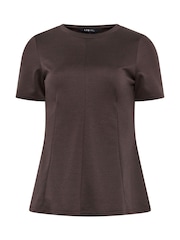 Long Tall Sally Brown Peplum Top - Image 5 of 5