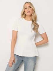 Long Tall Sally White Peplum Top - Image 1 of 6
