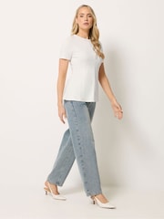 Long Tall Sally White Peplum Top - Image 3 of 6