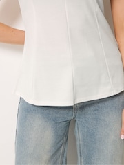 Long Tall Sally White Peplum Top - Image 5 of 6