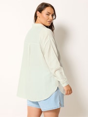 Yours Curve Cream Stripe Shirt - Image 4 of 5