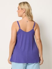 Púrpura - Camisola de canalé con vuelo Yours Curve - Imagen 3 de 5