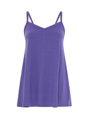 Púrpura - Camisola de canalé con vuelo Yours Curve - Imagen 5 de 5