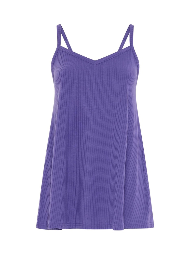 Púrpura - Camisola de canalé con vuelo Yours Curve - Imagen 5 de 5