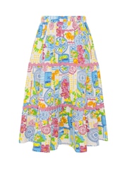Yours Curve White Ric Rac Jersey Skirt - Image 5 of 5