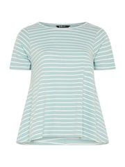 Yours Curve Green Stripe Swing Top - Image 5 of 5
