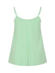 Yours Curve Green Ribbed Swing Buttoned Cami - Image 6 of 6
