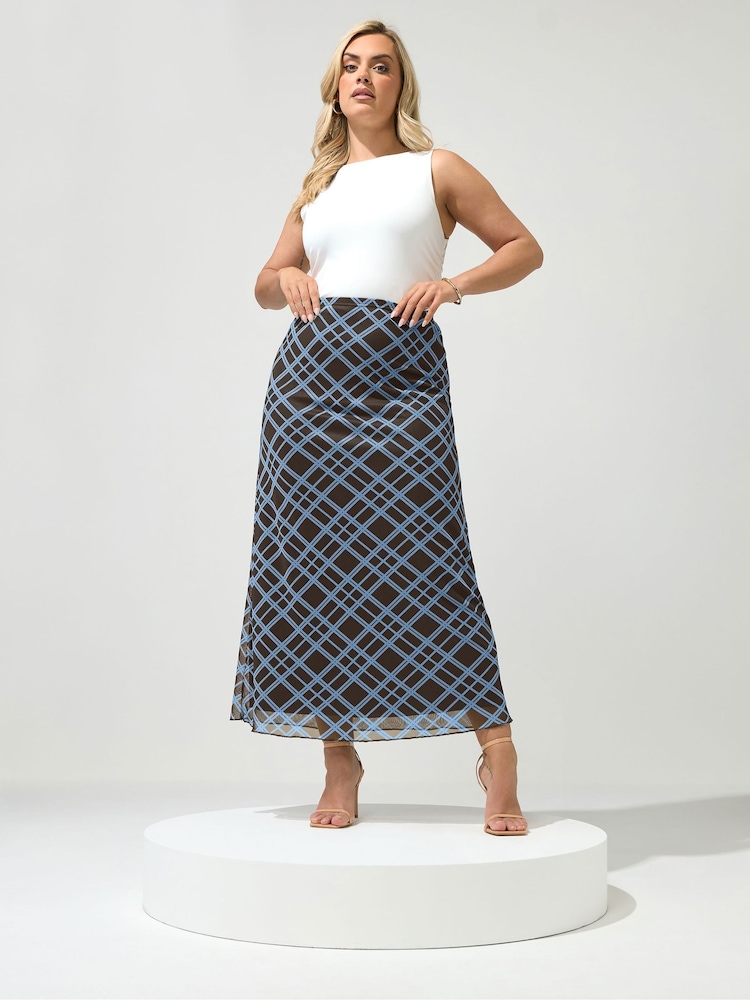 Yours Curve Black/Bue London Mesh Skirt - Image 2 of 6 Yours Curve Black/Bue London Mesh Skirt - Image 2 of 6