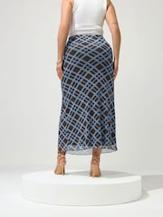 Yours Curve Black/Bue London Mesh Skirt - Image 3 of 6