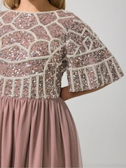 Yours Curve Pink Luxe Embellished Maxi Dress - Image 5 of 6
