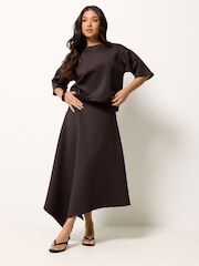 PixieGirl Petite Brown Hanky Hem Skirt - Image 1 of 5
