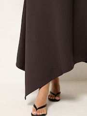 PixieGirl Petite Brown Hanky Hem Skirt - Image 4 of 5