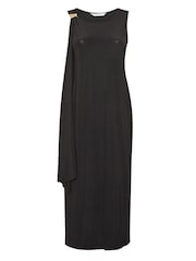 Yours Curve Black London Sash Metal Detail Dress - Image 5 of 5