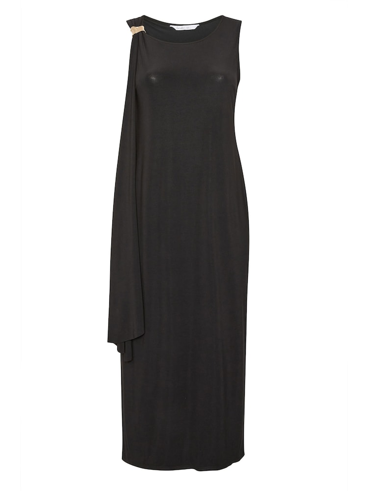 Yours Curve Black London Sash Metal Detail Dress - Image 5 of 5