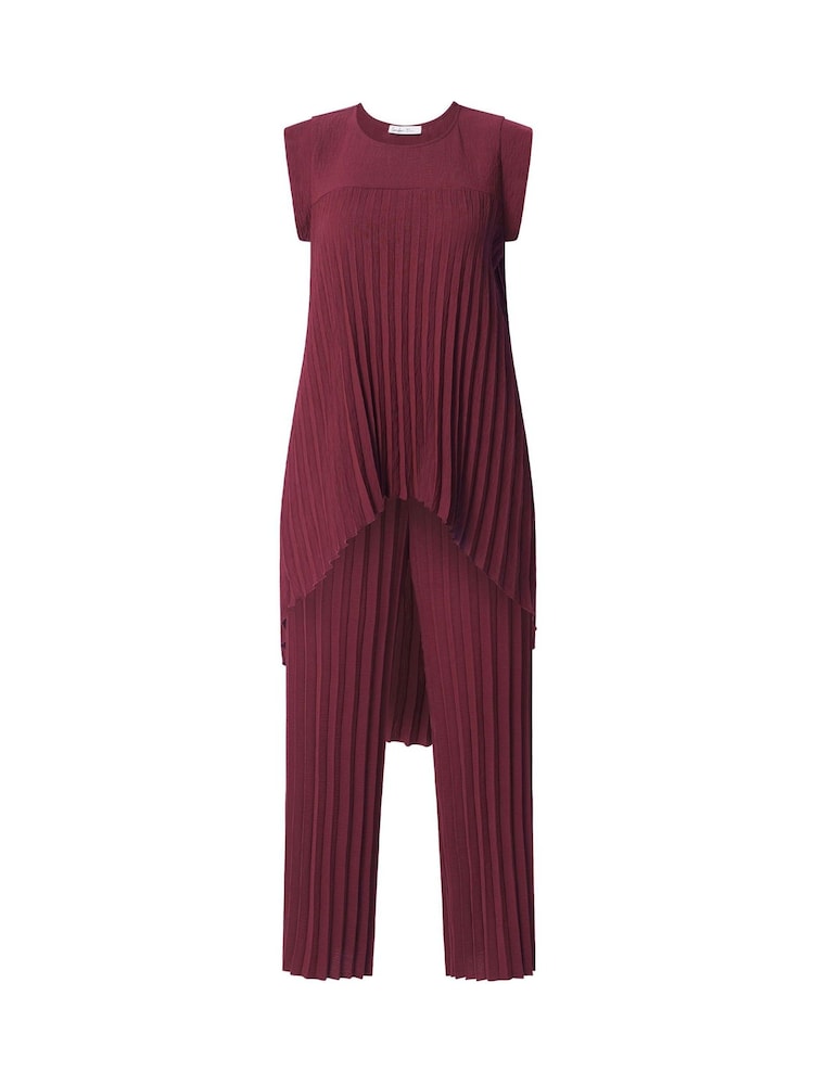 Yours Curve Purple London Pleated Top & Trousers Set - Image 6 of 6 Yours Curve Purple London Pleated Top & Trousers Set - Image 6 of 6