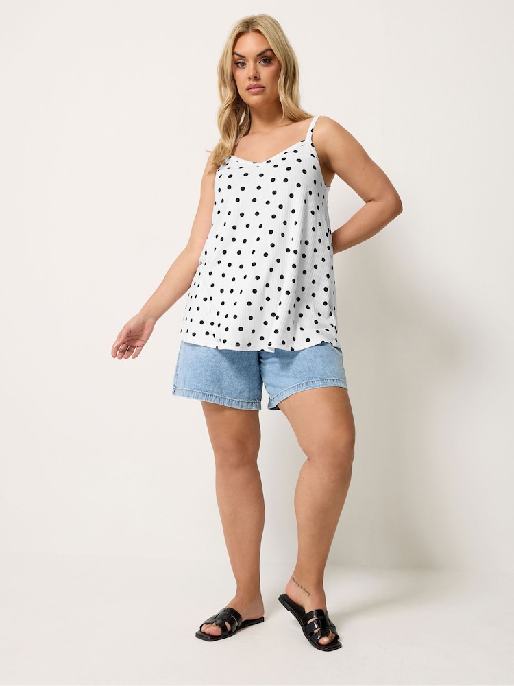 Blanco - Camisola de canalé con vuelo Yours Curve - Imagen 2 de 4