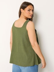 Yours Curve Green Textured Button Vest - Image 4 of 6
