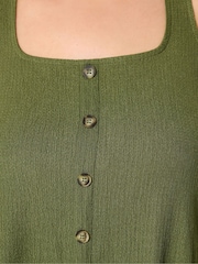 Yours Curve Green Textured Button Vest - Image 5 of 6