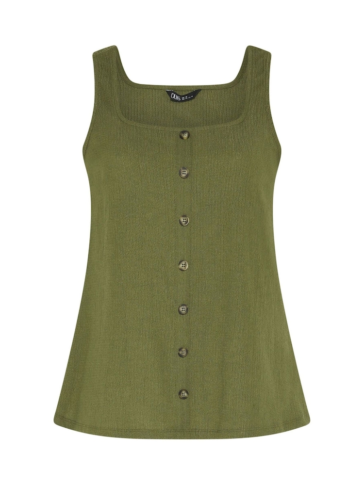 Yours Curve Green Textured Button Vest - Image 6 of 6 Yours Curve Green Textured Button Vest - Image 6 of 6