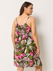 Yours Curve Green Textured Swing Dress - Image 2 of 5