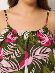 Yours Curve Green Textured Swing Dress - Image 4 of 5