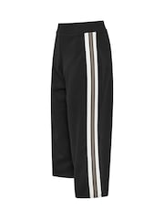M&Co Black Petite Cropped Side Stripe Trousers - Image 6 of 6