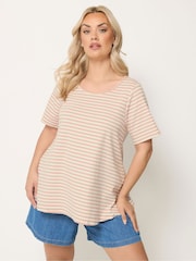 Yours Curve Light Pink Stripe Swing Top - Image 1 of 5