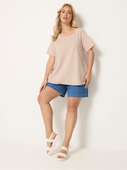 Yours Curve Light Pink Stripe Swing Top - Image 2 of 5