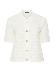 Yours Curve Cream Limited Crochet Shirt - Image 5 of 5