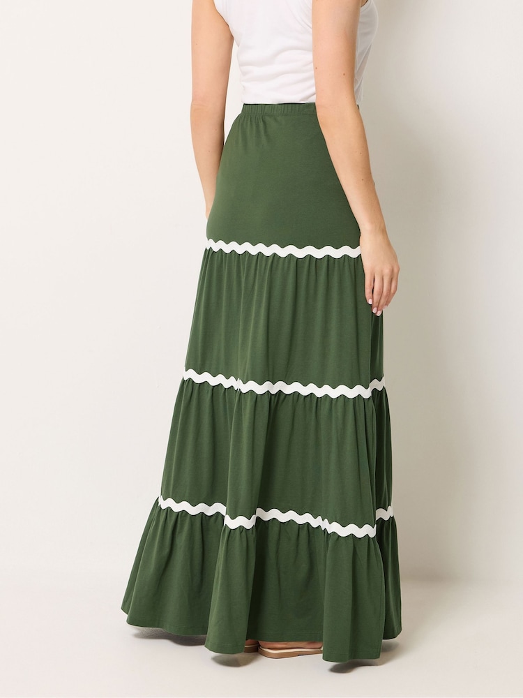 Long Tall Sally Green Ric Rac Skirt - Image 2 of 5 Long Tall Sally Green Ric Rac Skirt - Image 2 of 5