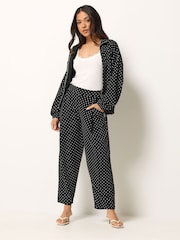 PixieGirl Petite Black Barrel Leg Trousers - Image 3 of 5