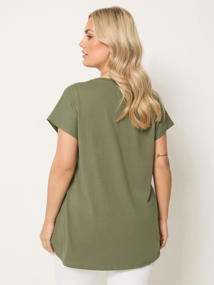 Yours Curve Green Ric Rac Insert T-Shirt - Image 2 of 5